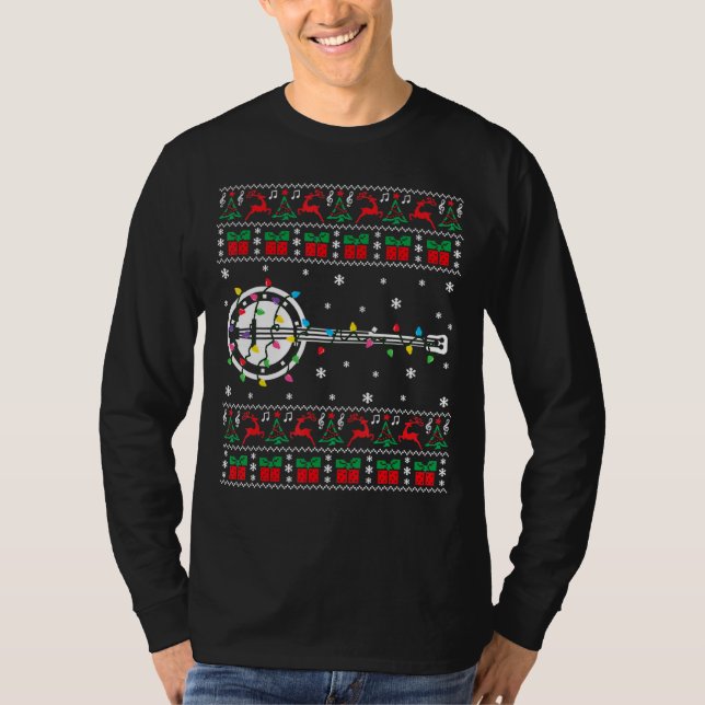 Banjo Ugly Christmas Sweater Banjo Christmas Light (Anverso)