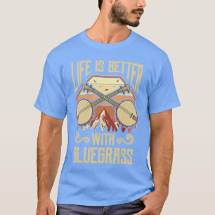 Banjo Vintage Retro Música Bluegrass Fans Camiseta