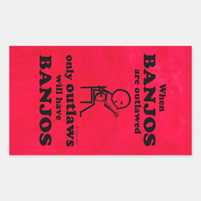 Banjos Pegatina rectangular fuera de la ley (Anverso)