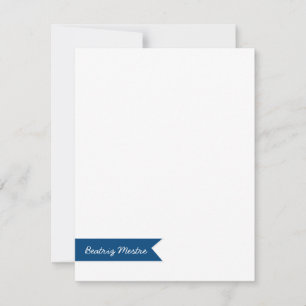 Banner azul de tarjeta de nota plana personalizado