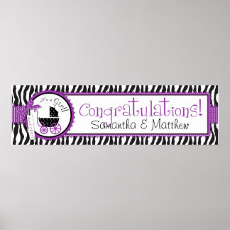 Banner Baby Shower de impresión y portadora de beb