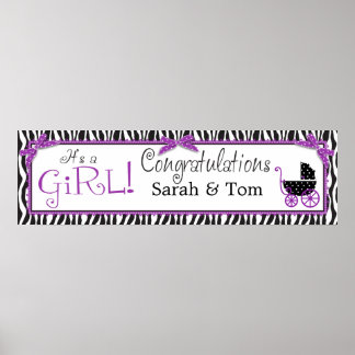 Banner Baby Shower de impresión y portadora de beb