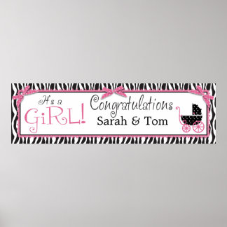 Banner Baby Shower de impresión y portadora de beb