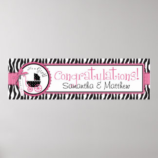 Banner Baby Shower de impresión y portadora de beb