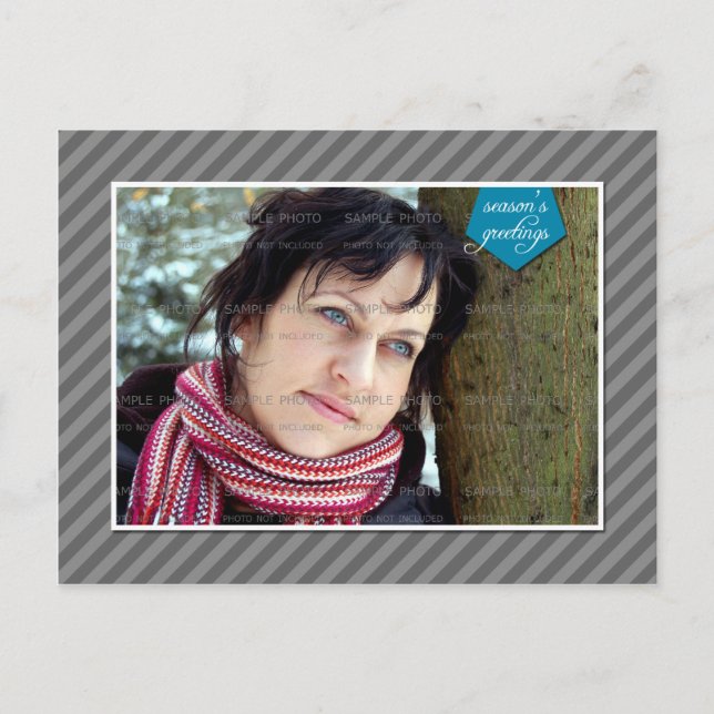 Banner con tiras grises, tarjetas de Navidades a r (Anverso)