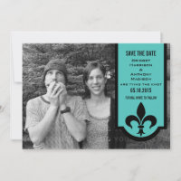 Banner de Aqua Fleur De Lis Guardar la invitación 