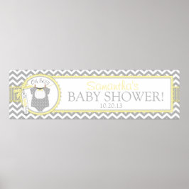 Banner de Baby Shower de impresión de Baby Boy Bow