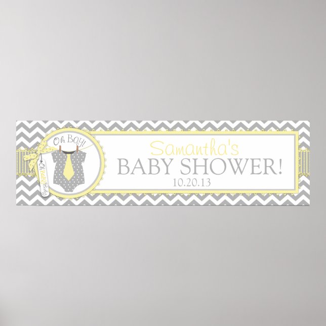 Banner de Baby Shower de impresión de Baby Boy Tie (Frente)