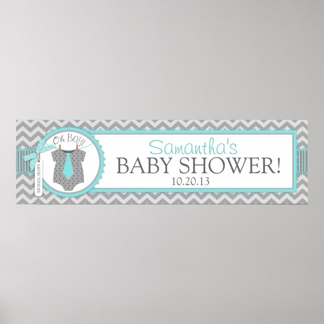 Banner de Baby Shower de impresión de Baby Boy Tie (Frente)