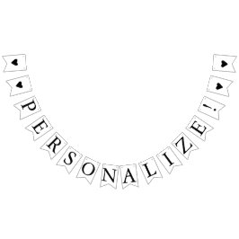 Banner de Bandera de Bunting Boda de corazón en bl