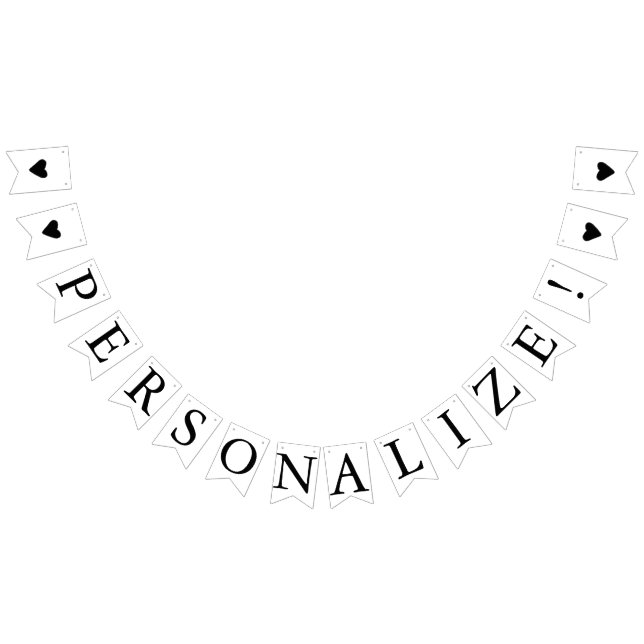 Banner de Bandera de Bunting Boda de corazón en bl (Todo)