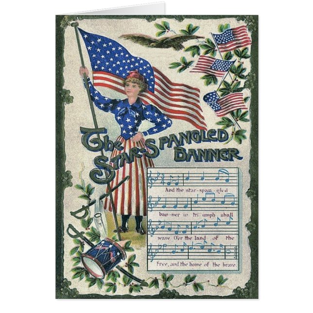 Banner de bandera estadounidense de Lady Liberty (Frente)