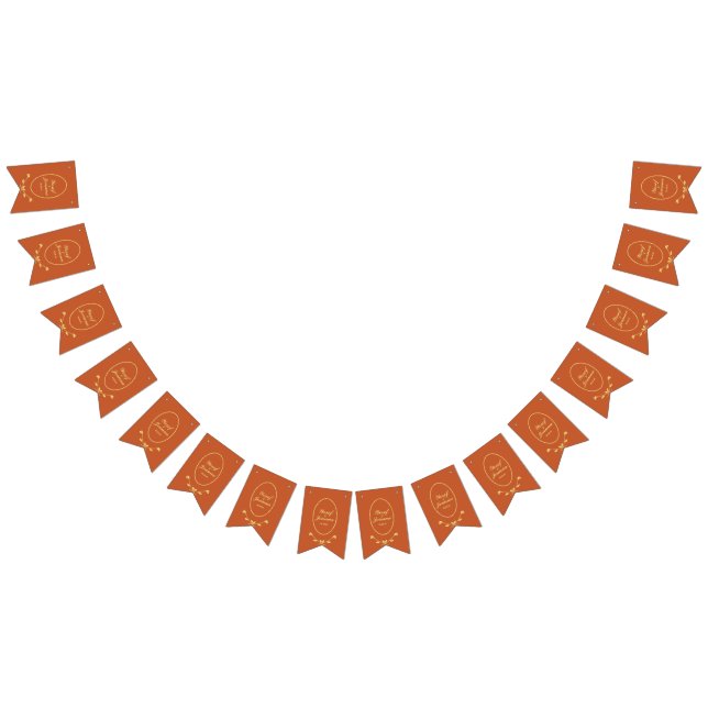 Banner de banderas de Bunting de Rosa de Terracota (Todo)