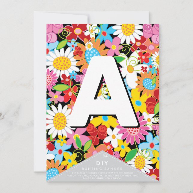 Banner de Bunting de Spring Flowers Whimsical Gard (Anverso)