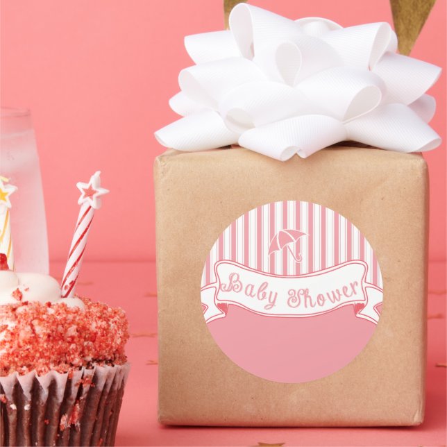 Banner de color blanco bebé Pegatina ducha (Fiesta)