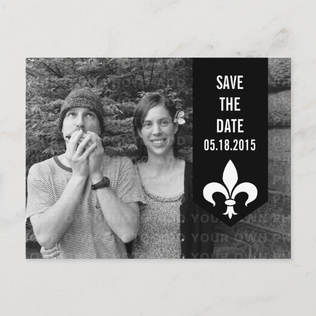 Banner de Flourish de Moda Negra Guardar postal de (Anverso)