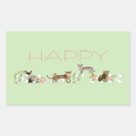 Banner de gato de Pascua Feliz Pegatina de Pascua