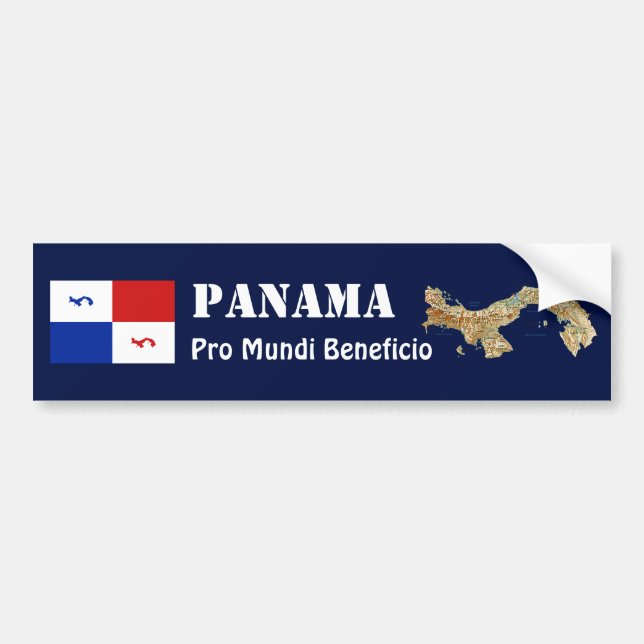 Banner de Panamá + Pegatina de parachoques de mapa (Frente)