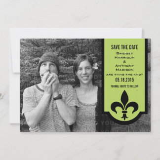 Banner Green Fleur De Lis Guardar la invitación de