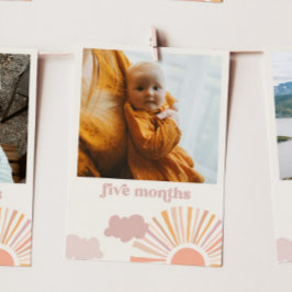 Banner mensual de chica Sun - Tarjeta de cinco mes