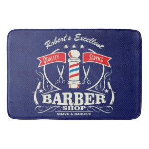 Baño Azul Alfombrilla de auto de trabajo estilo Barber