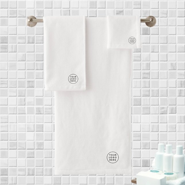 Baño blanco con logotipo personalizado (Custom Logo White Bathroom Bath Towel Set)