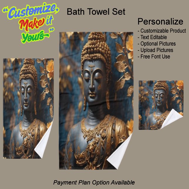 Baño Buda Lujoso Relajante Set De Toallas (Buddha Luxurious Relaxing Bathroom Towel Set.)