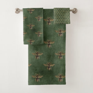 Baño con motivos verdes de bonito Bee Hive