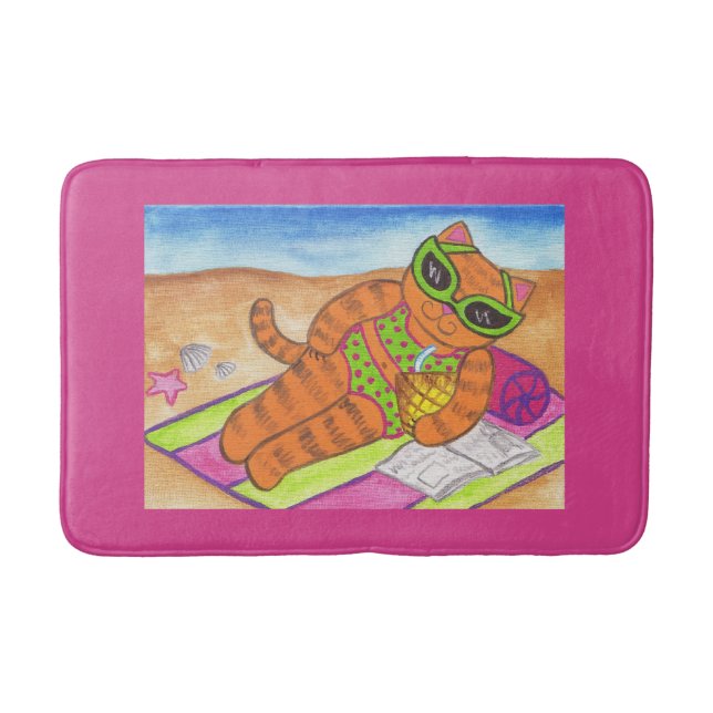 Baño de bikini para gato alfombra de baño (Anverso)