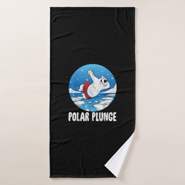 Baño de invierno Polar Plunge Hice Jump Polar Bear (Toalla de baño)