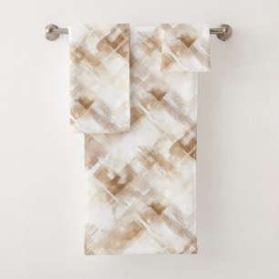 Baño de novia de rayas marrones crema rústica
