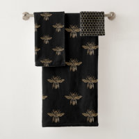 Baño de patrón negro de colmena de bonito