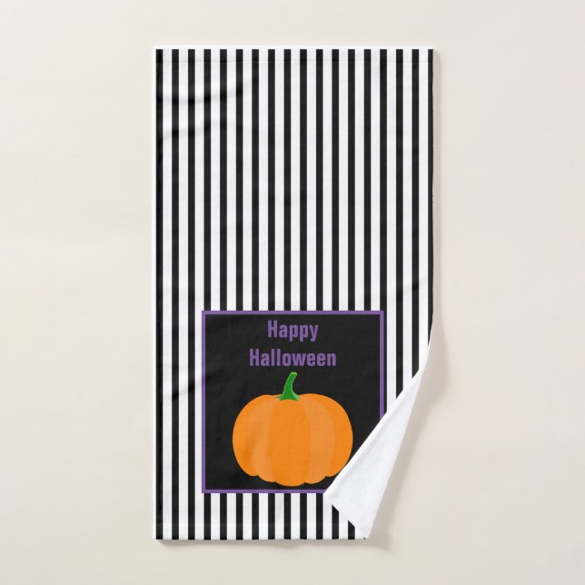 Baño decorativo de calabaza de Halloween moderno (Toalla de mano)