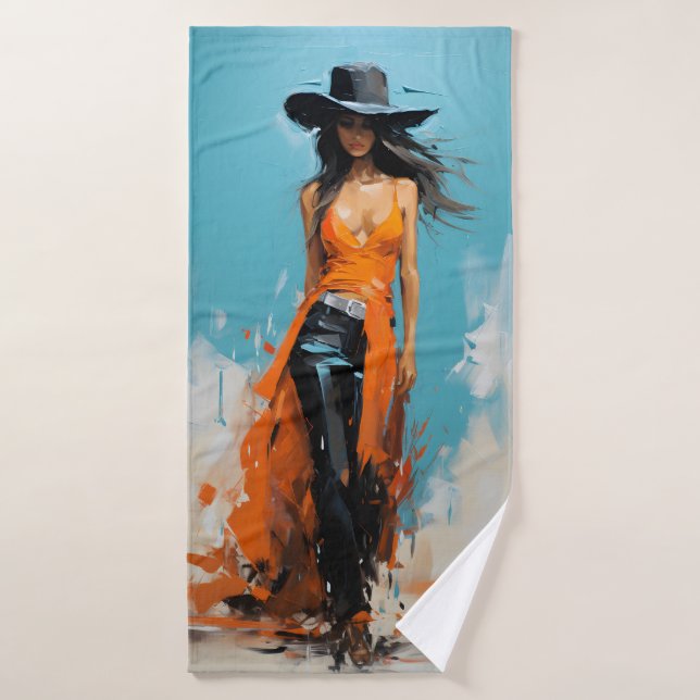 Baño estético de vaquera costera (Toalla de baño)