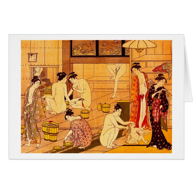 Baño femenino, Bella Artes japonés Torii Kiyonaga (Anverso (Horizontal))