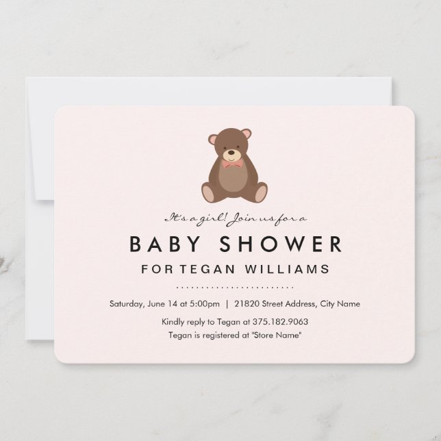 Baño pequeño | Invitación de Baby Shower (Anverso)