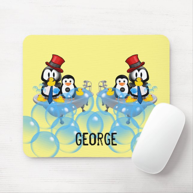 Baño Pingüino Bath Mouse Pad! Alfombrilla de ratón (Con ratón)