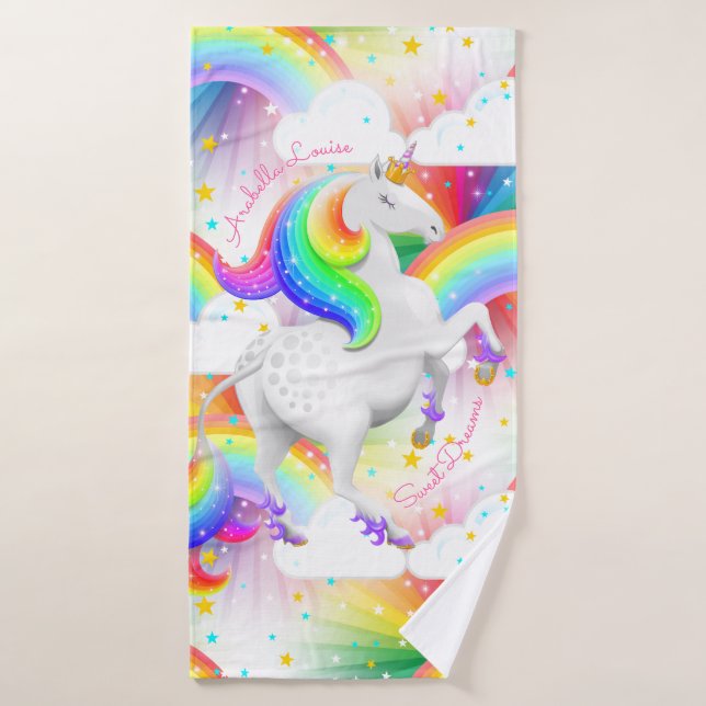 Baño Starburst Princess Unicorn Rainbow (Toalla de baño)