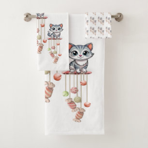 Baño Toalla de gato, gatito y melena