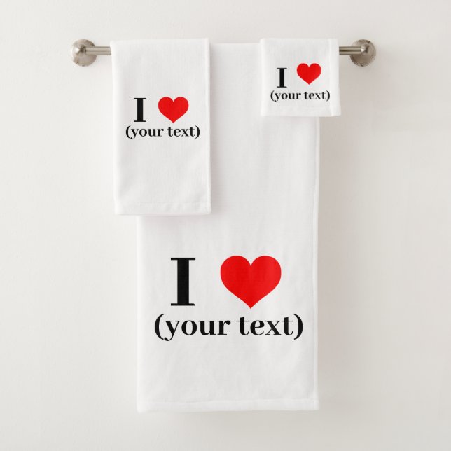 Baño Toalla Set - Personalizado I corazón (su text (In situ)