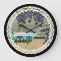 Baño Vintage y reloj de pared de baño Sink