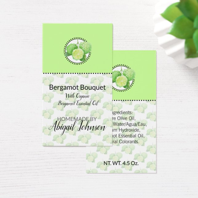 Baño y cuerpo caseros Bergamot Citrus etiqueta de  (Escritorio)