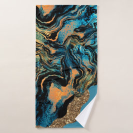 Baños de toalla azul Naranja verde negro de baño