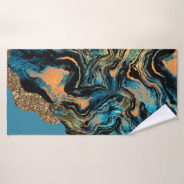 Baños de toalla azul Naranja verde negro de baño