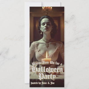 Banquete gótico de Halloween a la luz de las velas