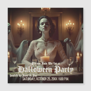 Banquete gótico de Halloween a la luz de las velas