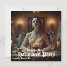 Banquete gótico de Halloween a la luz de las velas