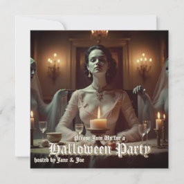 Banquete gótico de Halloween a la luz de las velas