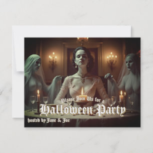 Banquete gótico de Halloween a la luz de las velas