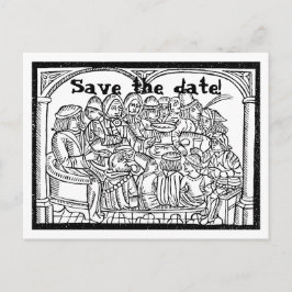 Banquete - tarjeta postal de aviso de fecha de gua